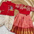 Semi Gadwal silk family outfit – 10 colours – full family – Arhas Couture