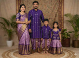 Gadwal silk family outfit – boys, girls, men and Mom – Arhas Couture