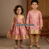 Katan Banarasi family outfit – girls, boys and men – Arhas Couture