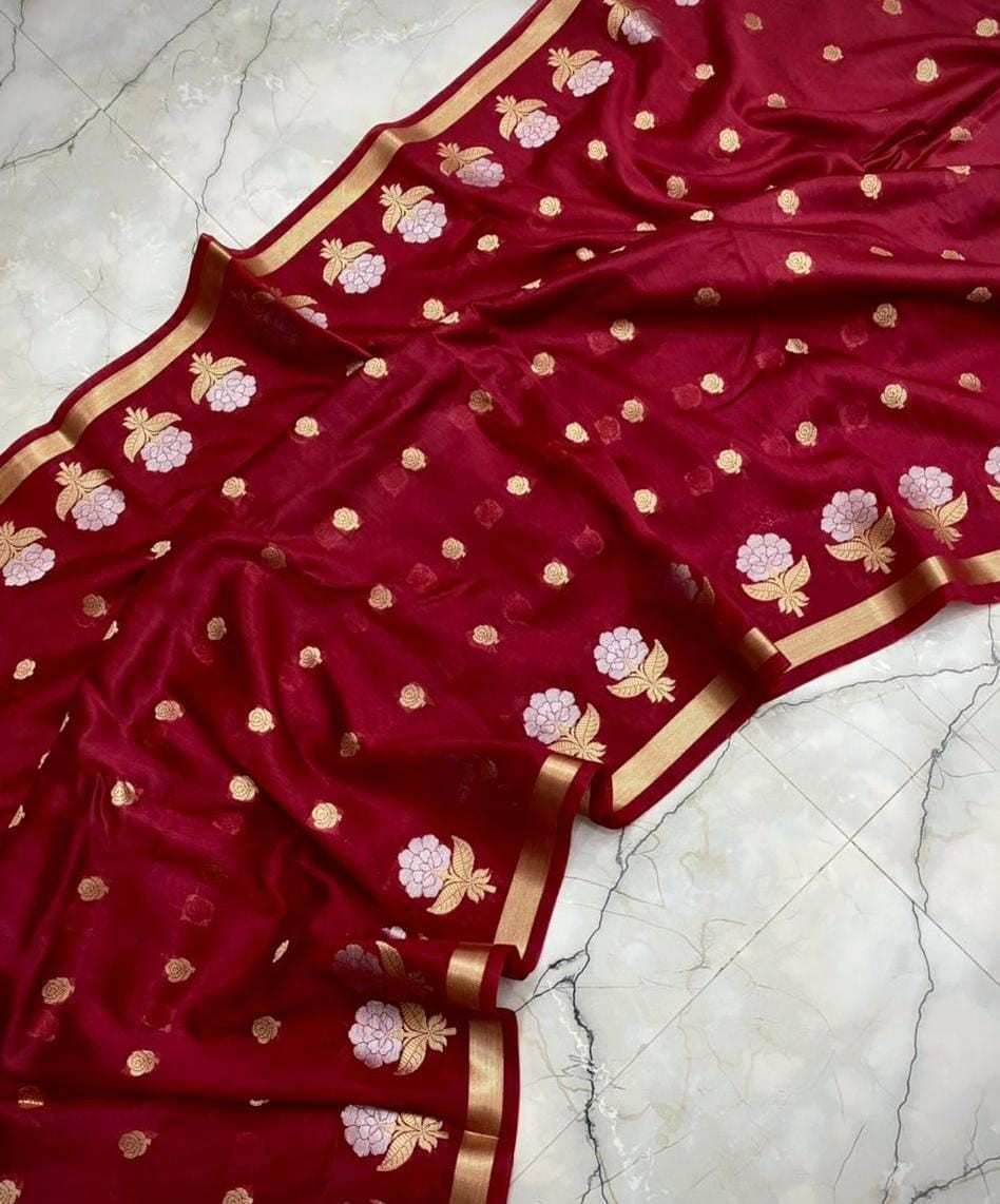 Banarasi Viscose Dyeable Sarees