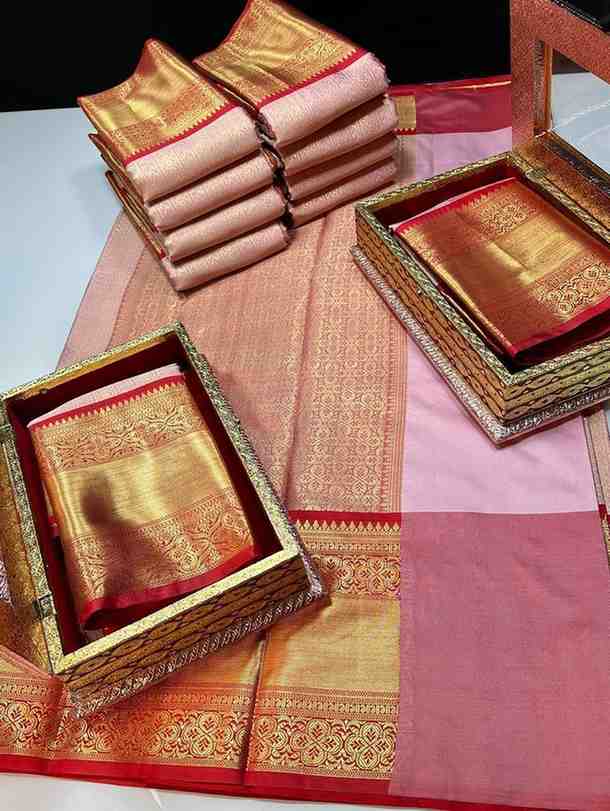 Kid's Semi Banarasi Silk Family Combo