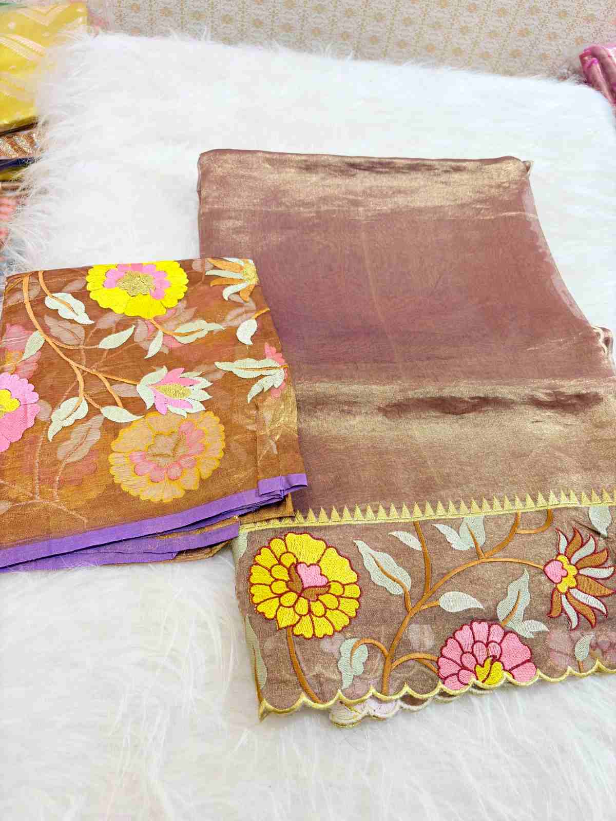Embroidery Tissue Silk Sarees