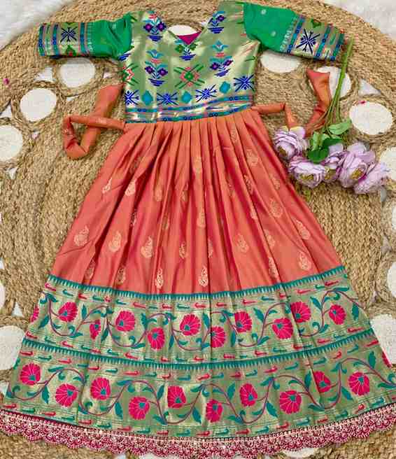 Kid's Paithani Soft Silk Lehengas