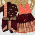 Semi Kanchi Banarasi family outfit – colour view – Arhas Couture
