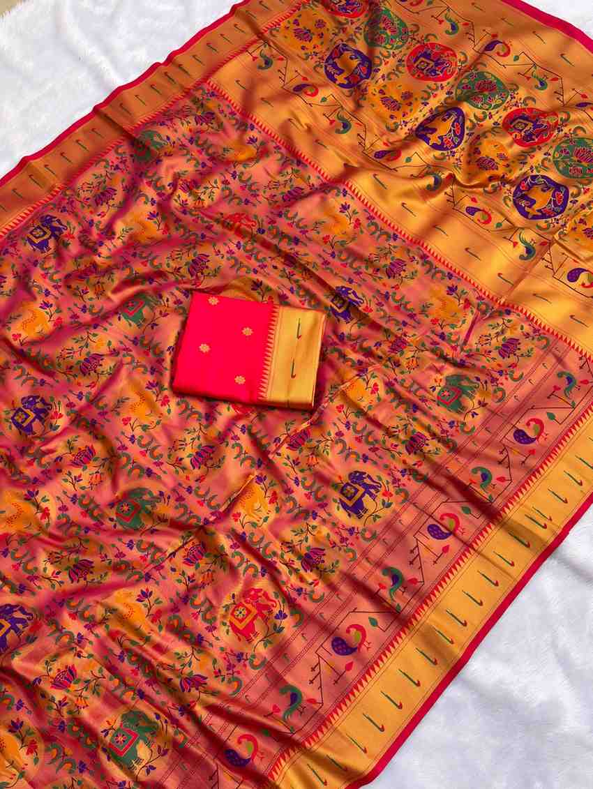 Soft Tissue Paithani Silk Sarees