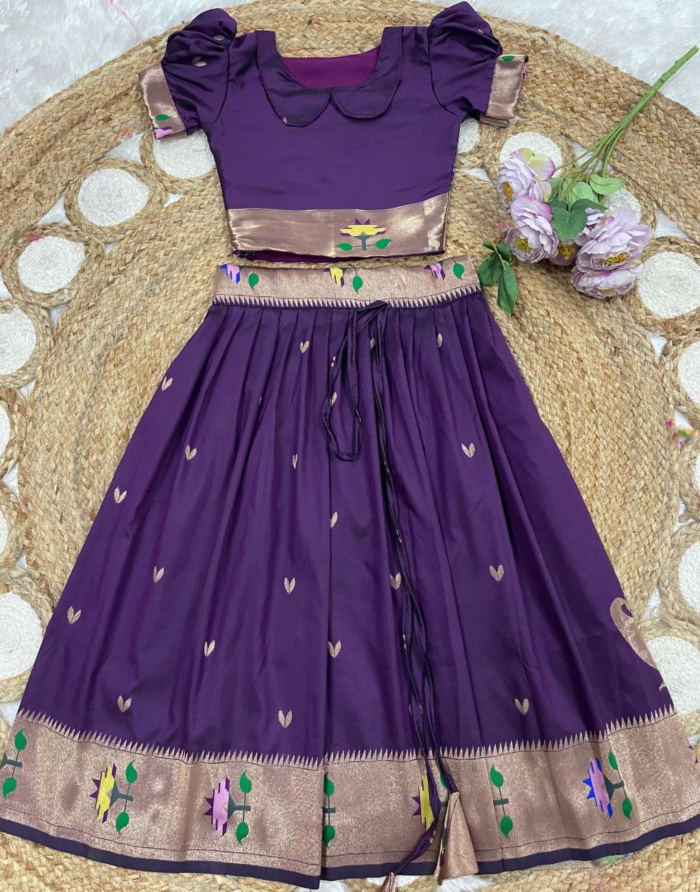 Kid's Paithani Silk Lehengas