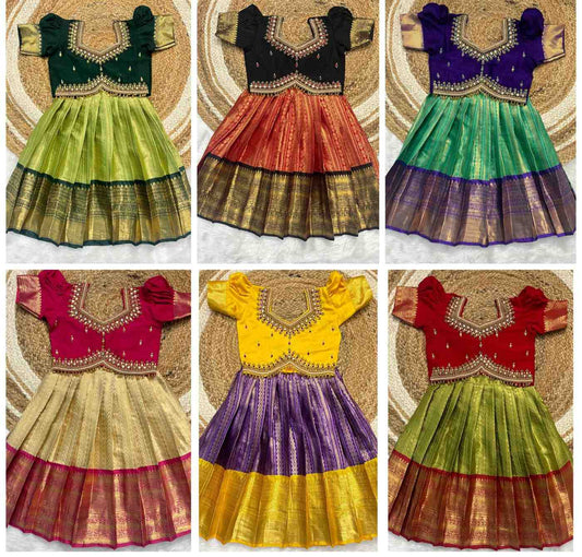 Kid's Banarasi Raw Silk Lehenga