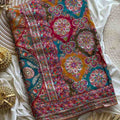 Fancy violet purple crepe designer saree with sequins and zari – Arhas Couture