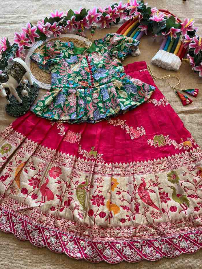 Kid's Khadi Silk Lehengas