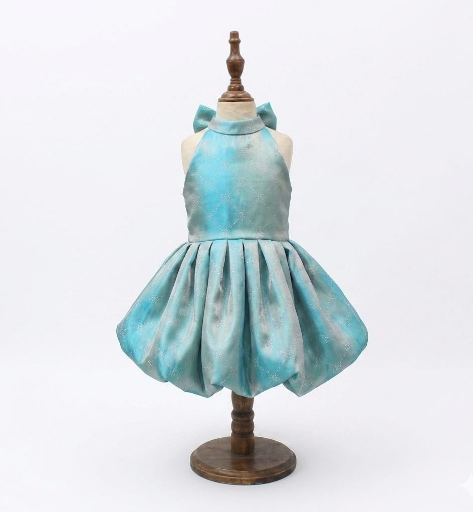 Kids space silk frock with Swarovski crystals – 6 months to 15 years – Arhas Couture
