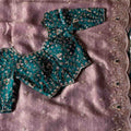 Fancy nylon tissue crepe saree – colour view – Arhas Couture
