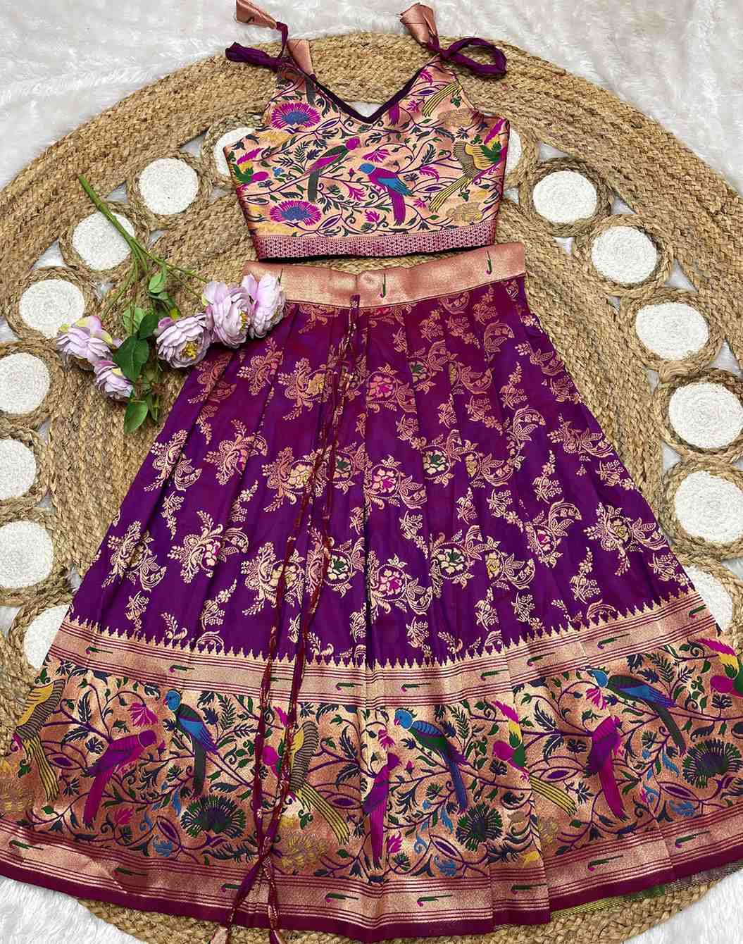 Kid’s Zari Paithani Lehangas