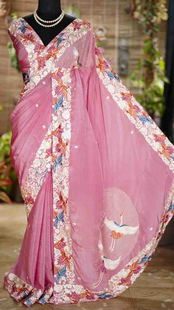 Crepe Silk Embroidery Sarees