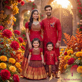 Semi Gadwal family outfit – 4 colours – full family – Arhas Couture