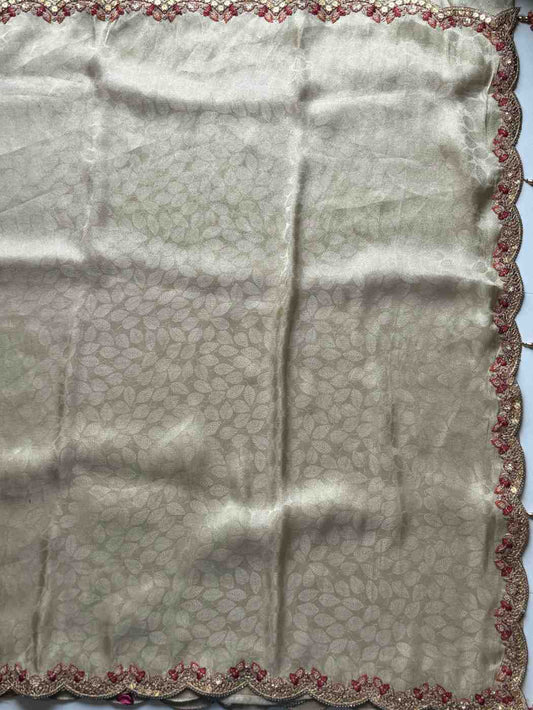 Dola Silk Scalloped Saree