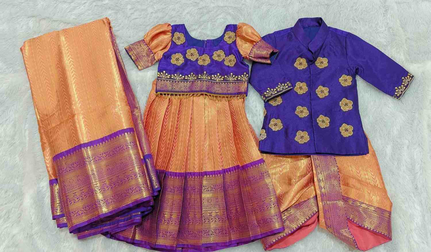 AC's Semi Kanjivaram Family Outfits