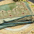 Fancy Uppada silk saree with ombre dyeing and scalloped border – Arhas Couture