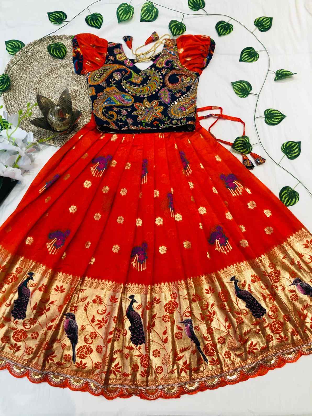 Kid's Tissue Silk Lehengas