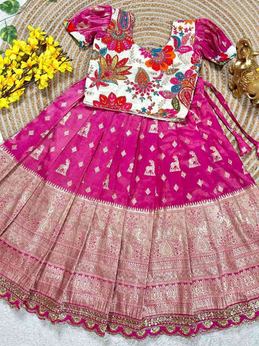 Kid's Viscose Crepe Lehengas