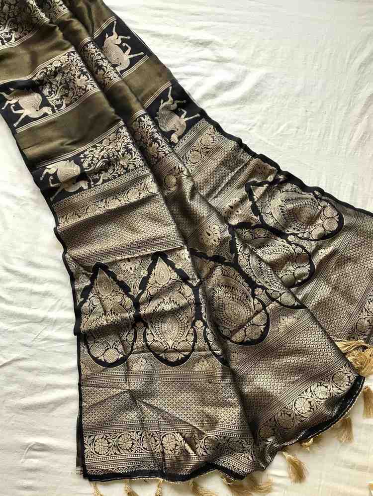 Fancy Banarasi Dola tissue saree – colour 5 – Arhas Couture