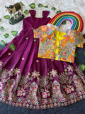 Kids Rangoli crush gown – Pink, Lavender, Blue – 1 to 15 years – Arhas Couture
