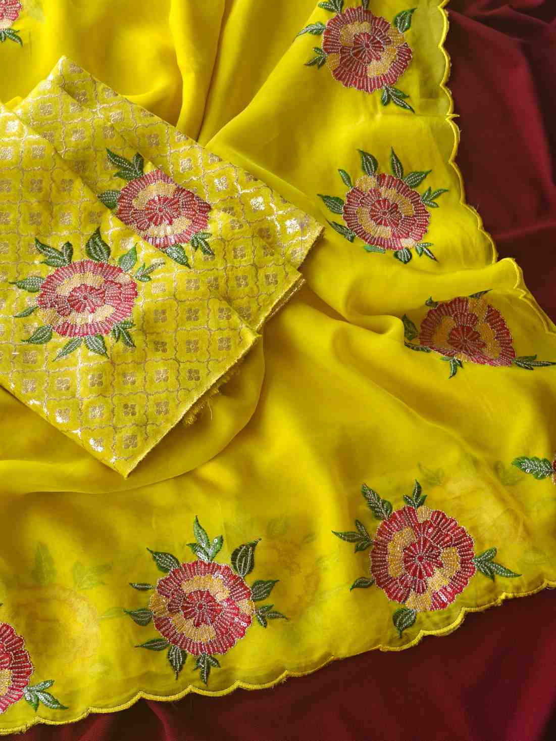 Fancy organza saree – colour view – Arhas Couture