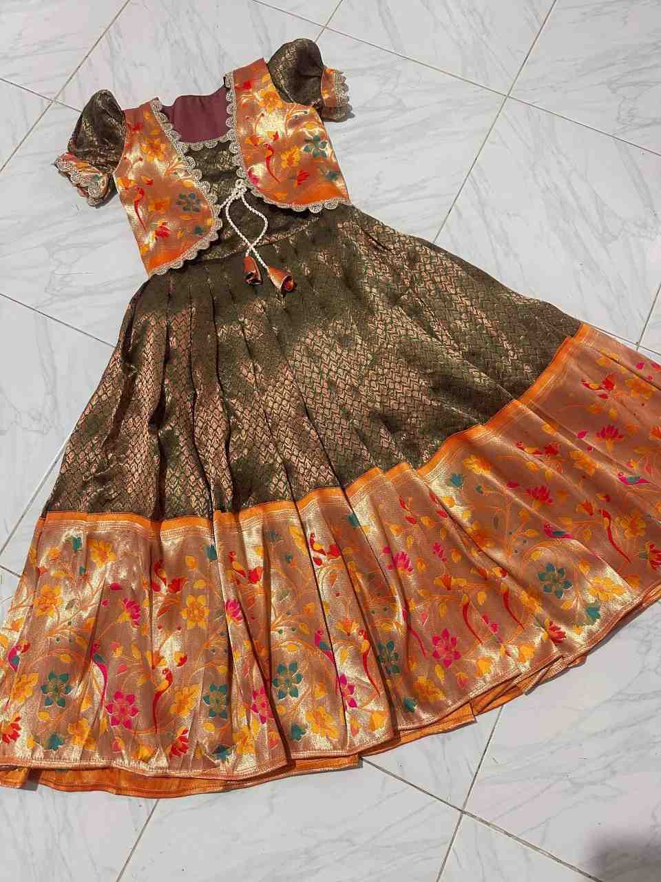 Kid's Kanjivaram Silk Lehengas