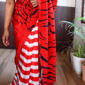Satin Crepe Striped Saree