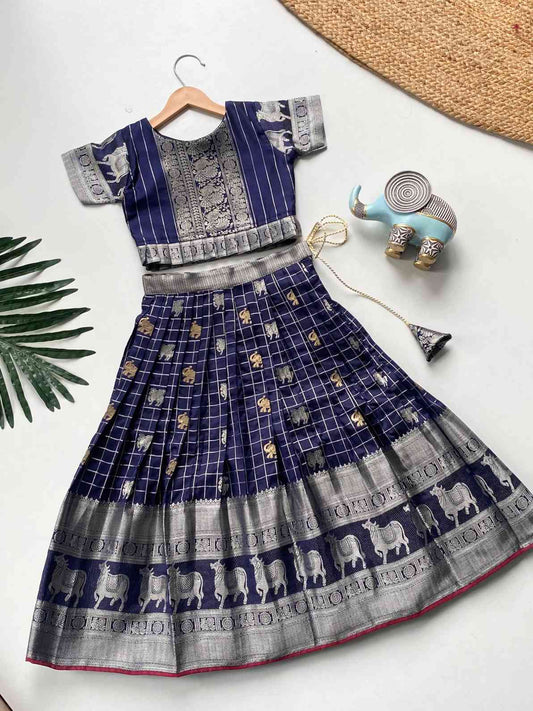 Kid's Kanchi Soft Silk Lehengas