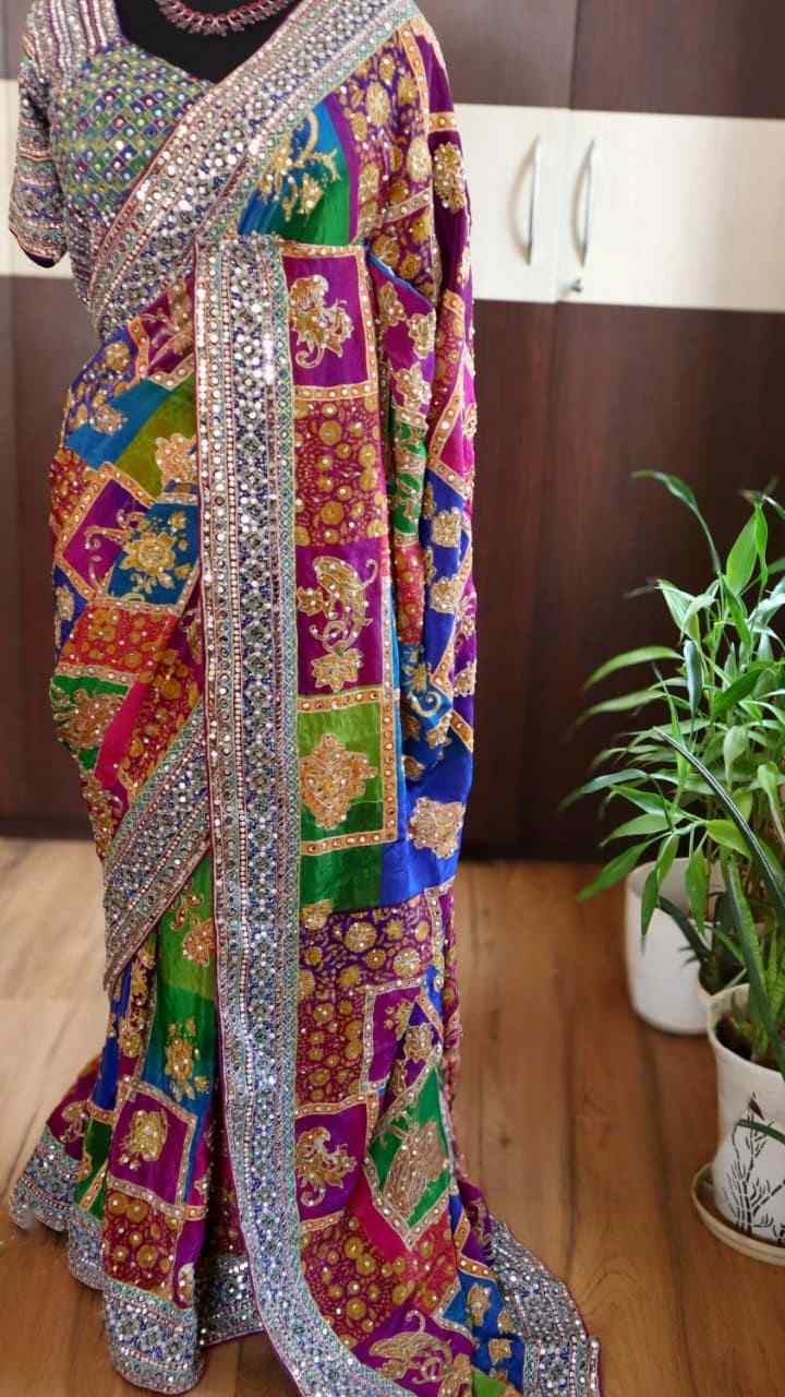 Fancy floral Georgette saree – colour 1 – Arhas Couture
