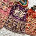 Kid's Paithani Tissue Silk Lehengas