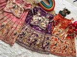 Kid's Paithani Tissue Silk Lehengas