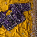 Fancy nylon tissue crepe saree – colour 1 – Arhas Couture