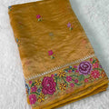 Fancy tissue embroidery saree – colour 2 – Arhas Couture