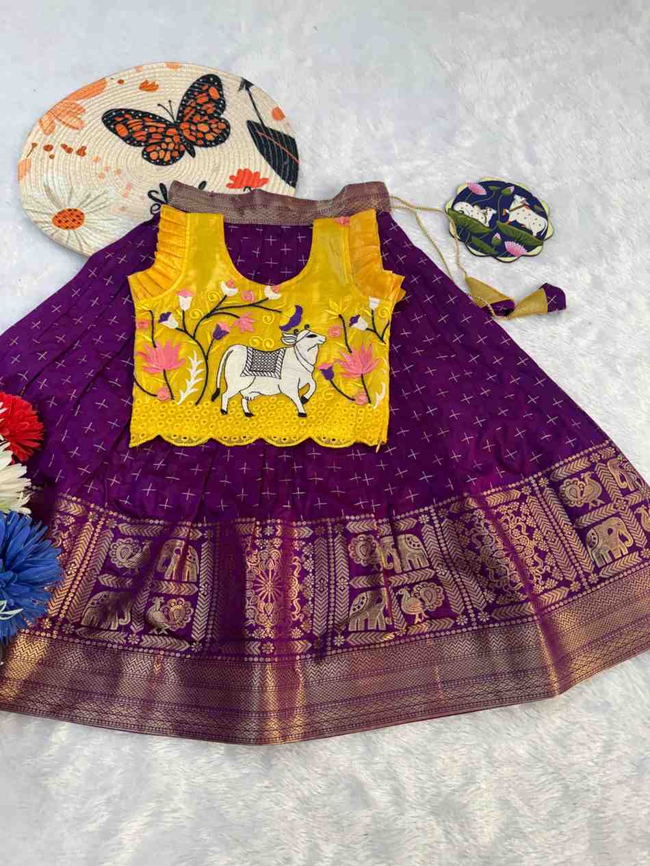 Kid's Fancy Weaving Lehengas