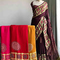 Fancy Modal silk saree with hand block Ajrakh print – Arhas Couture