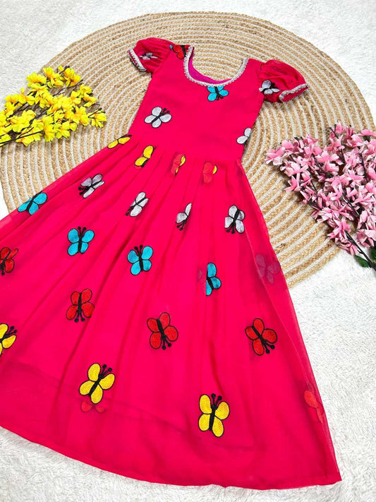 Kid's Blooming Georgette Gowns