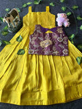 Kids Viscose tissue gown – Orange, Lavender, Yellow – 1 to 15 years – Arhas Couture