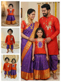 Semi Gadwal family outfit – full family – Arhas Couture