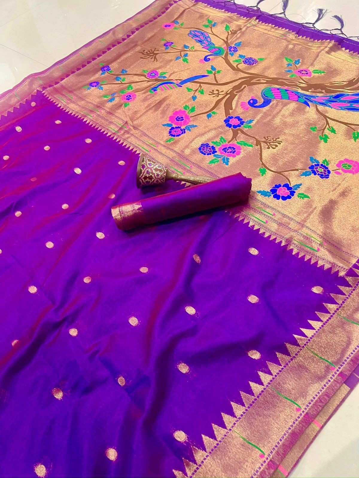 Khadi Raw Silk Paithani Sarees