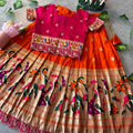 Kid's Paithani Viscose Dola Silk Lehengas