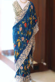 Fancy Parsi Gara embroidery saree with 3D floral prints – Arhas Couture