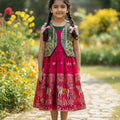 Kids space silk coat style gown – 1 to 15 years – Arhas Couture