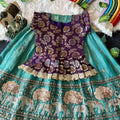 Kids Moss satin lehenga – purple – Arhas Couture