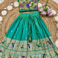 Kids Paithani lehenga – green – Arhas Couture