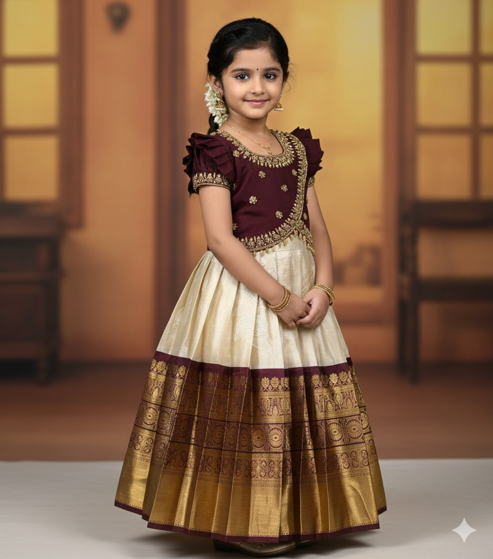 Semi Kanchi Chikankari family outfit – boys and girls – 6 months to 15 years – Arhas Couture