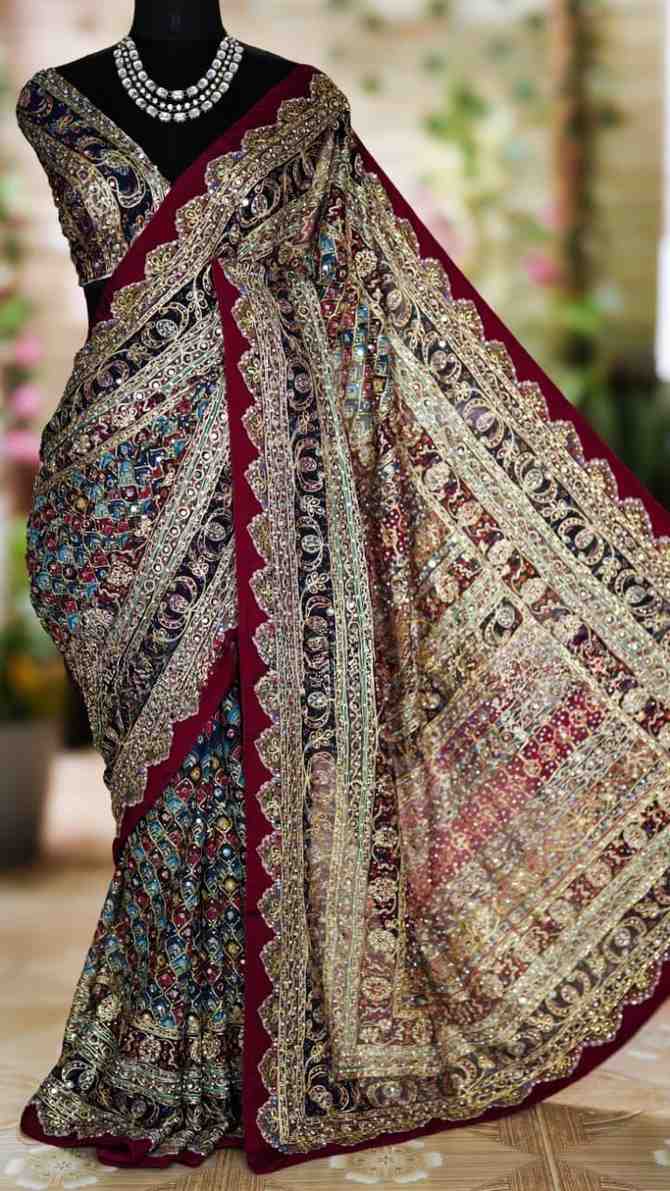Chinnon Ajrakh Print Saree