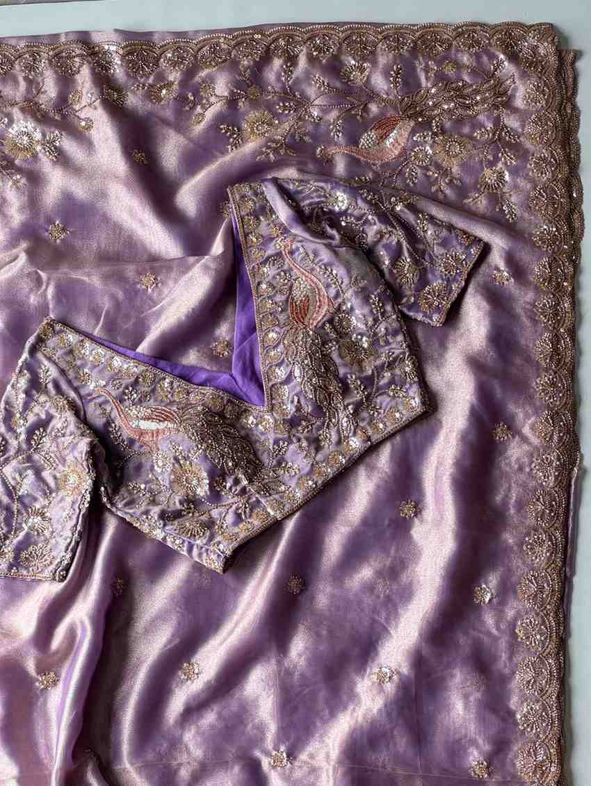 Fancy Banarasi tissue saree – colour 1 – Arhas Couture