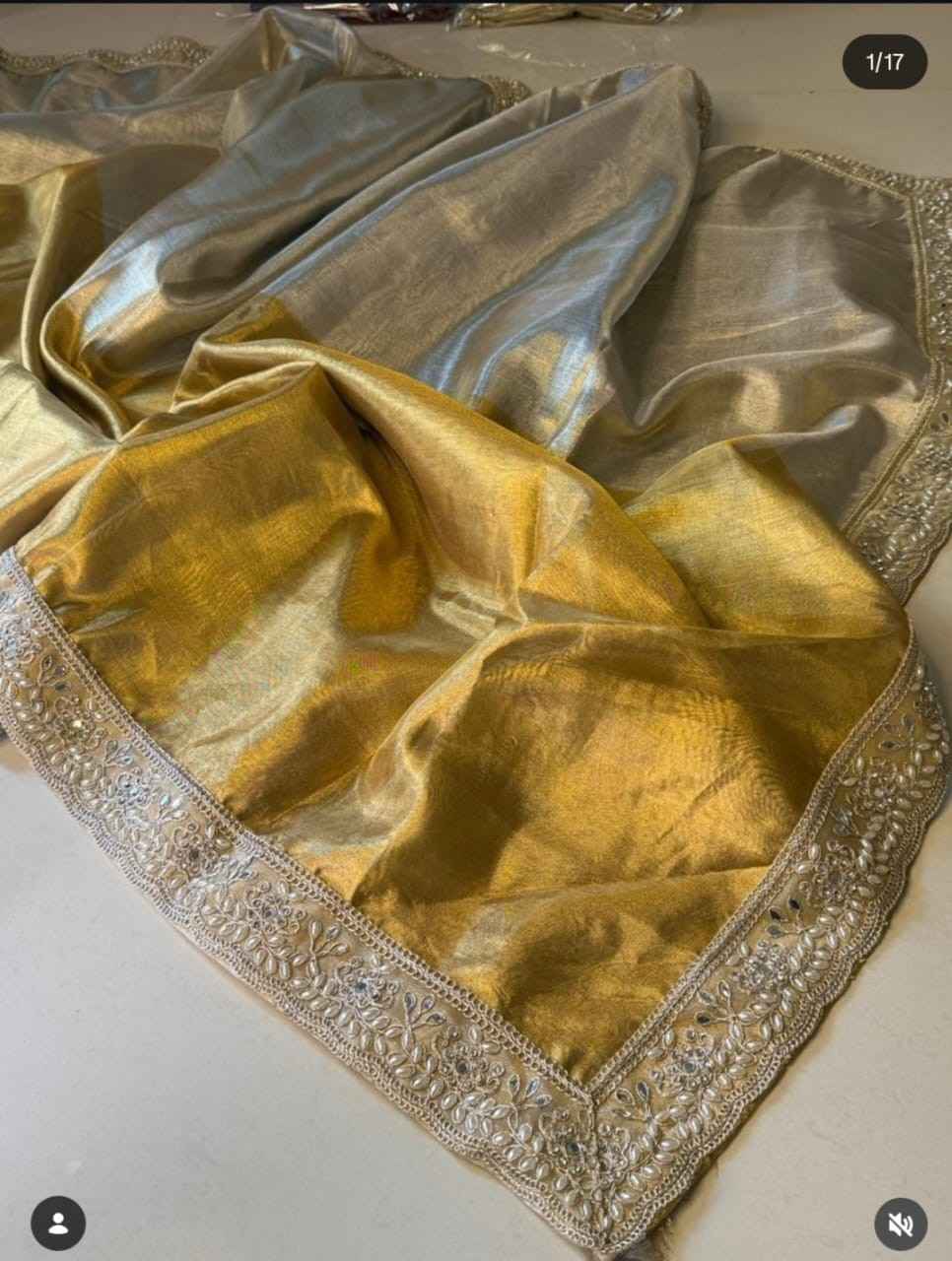 Fancy Banarasi tissue saree – colour 1 – Arhas Couture