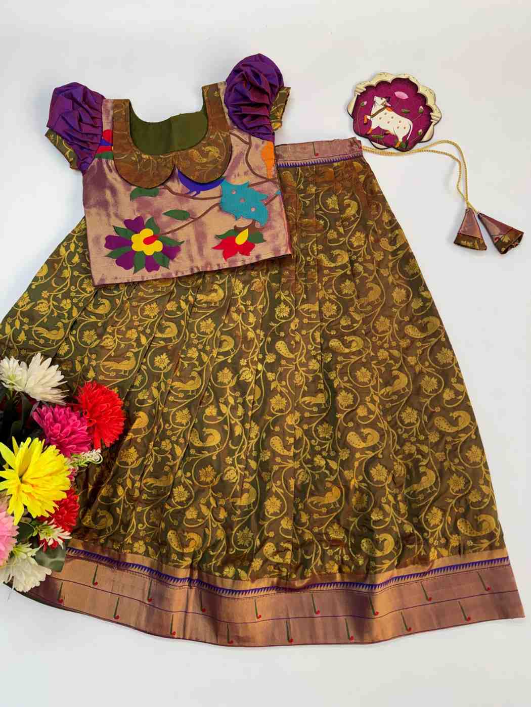 Kids Meenakari lehenga – colour 2 – Arhas Couture